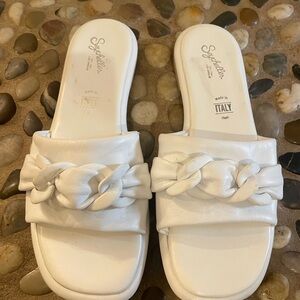 Seychelles White Women's Slide Sandals - 39